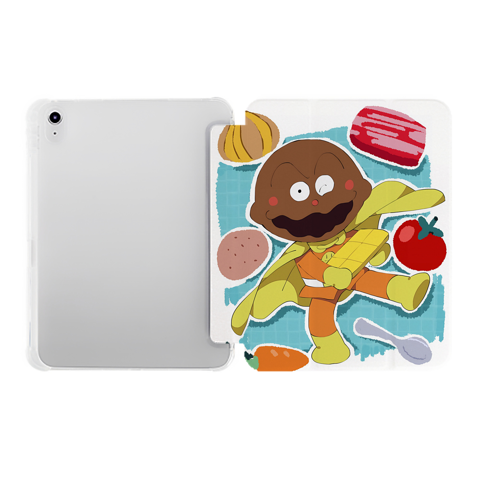 （画像用） アンパンマン Anpanman IPad ケース ペン収納付き 三つ折りスタンド PUレザー×シリコン 対応機種9.5/10.5/10.9インチ